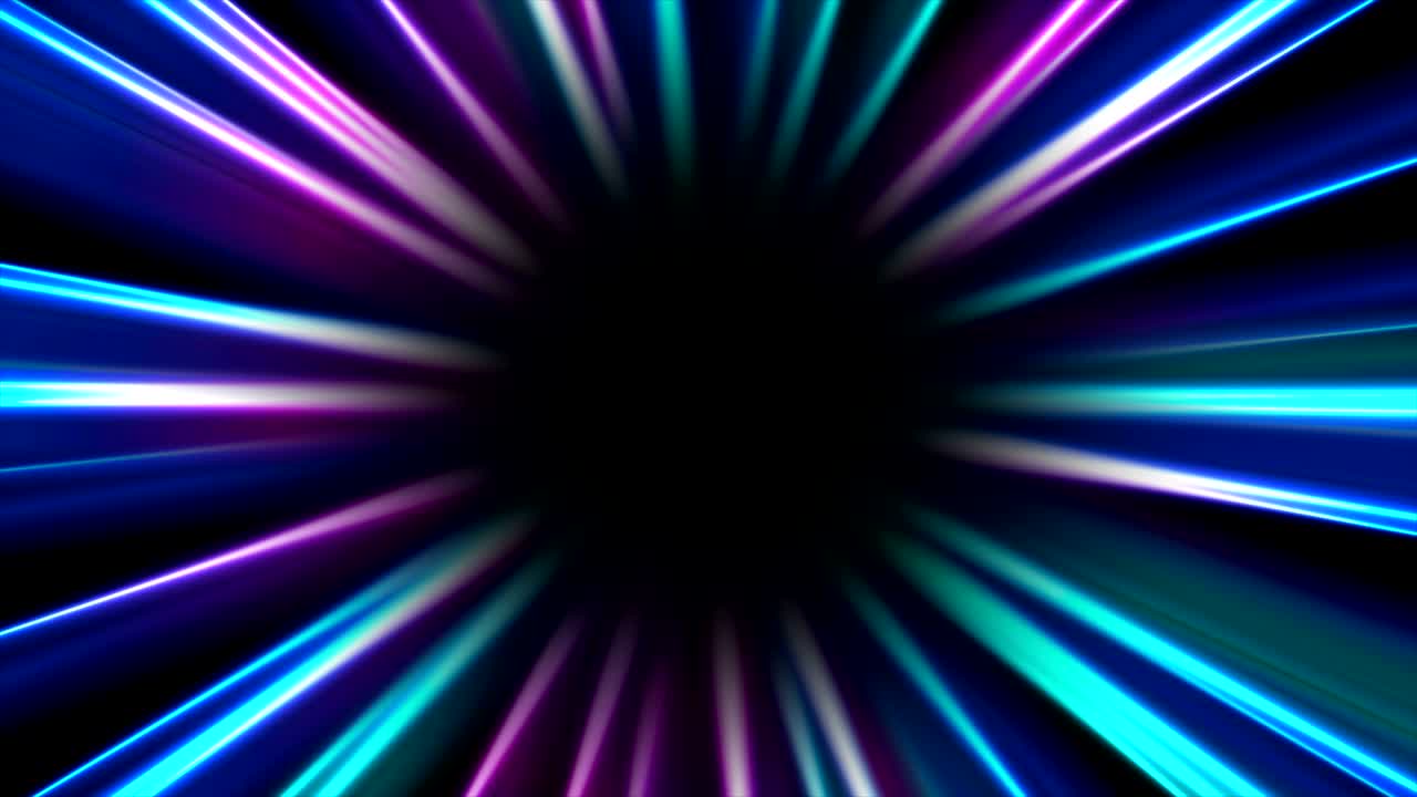 Blue purple glowing abstract smooth neon rays video animation