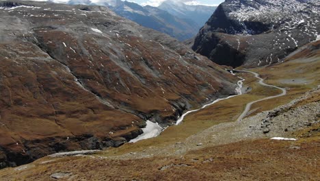 mountain stream flowing in verdant valley