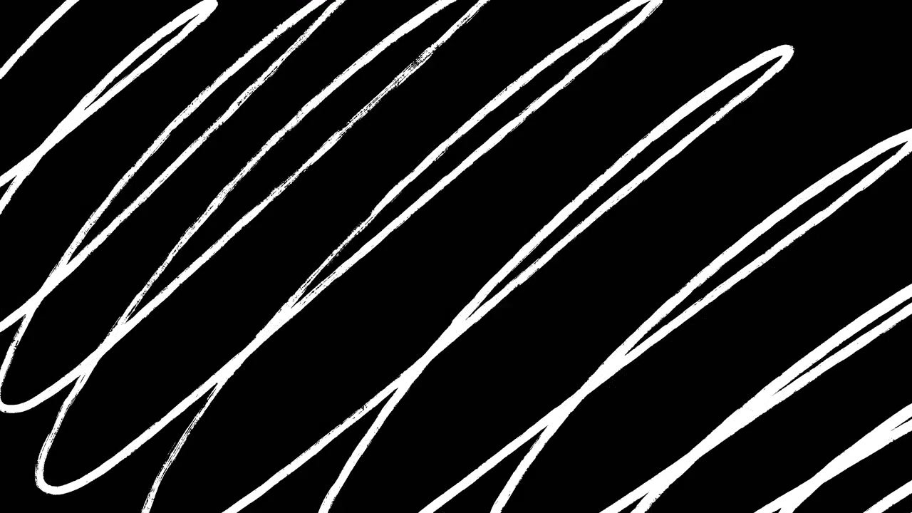 Animated White Hand-Drawn Scribble Lines on Black Background
