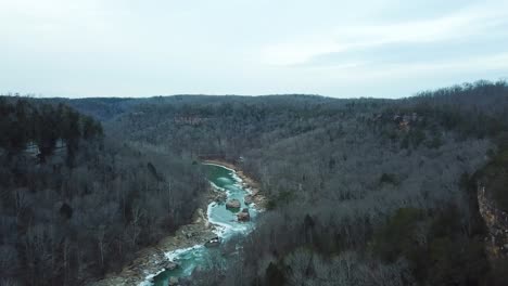 Drone-Over-Icy-Mountain-River