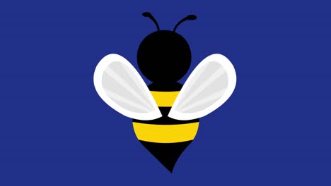 animación en bucle de una abeja aleteando sus alas