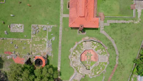 Aerial-top-down-flyover-Ingenio-de-Boca-de-Nigua-during-summertime-in-Santiago-Domingo