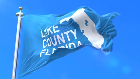 flag of lake county of the state of florida, in united states - loop