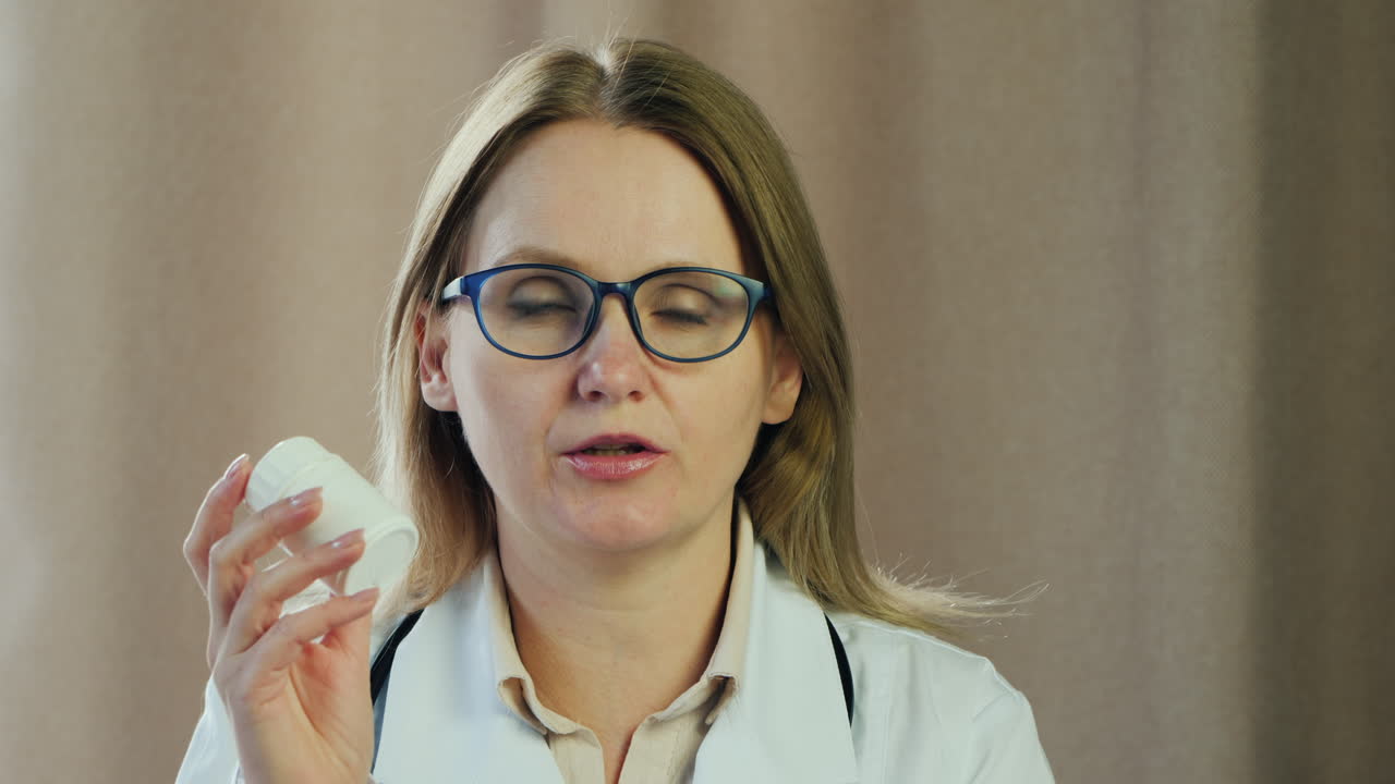 el doctor habla de drogas y mira a la cámara