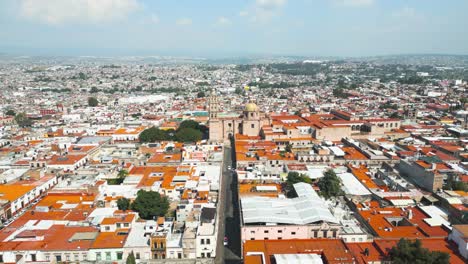 historic-center-of-Morelia,-seen-with-a-drone