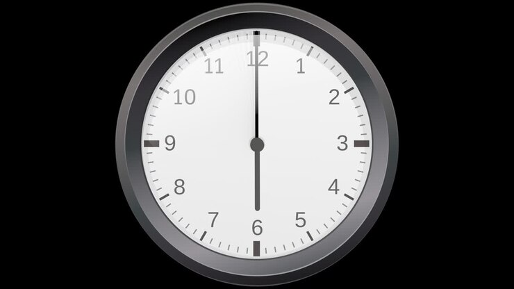 Animated loop of a black clock face with alpha channel