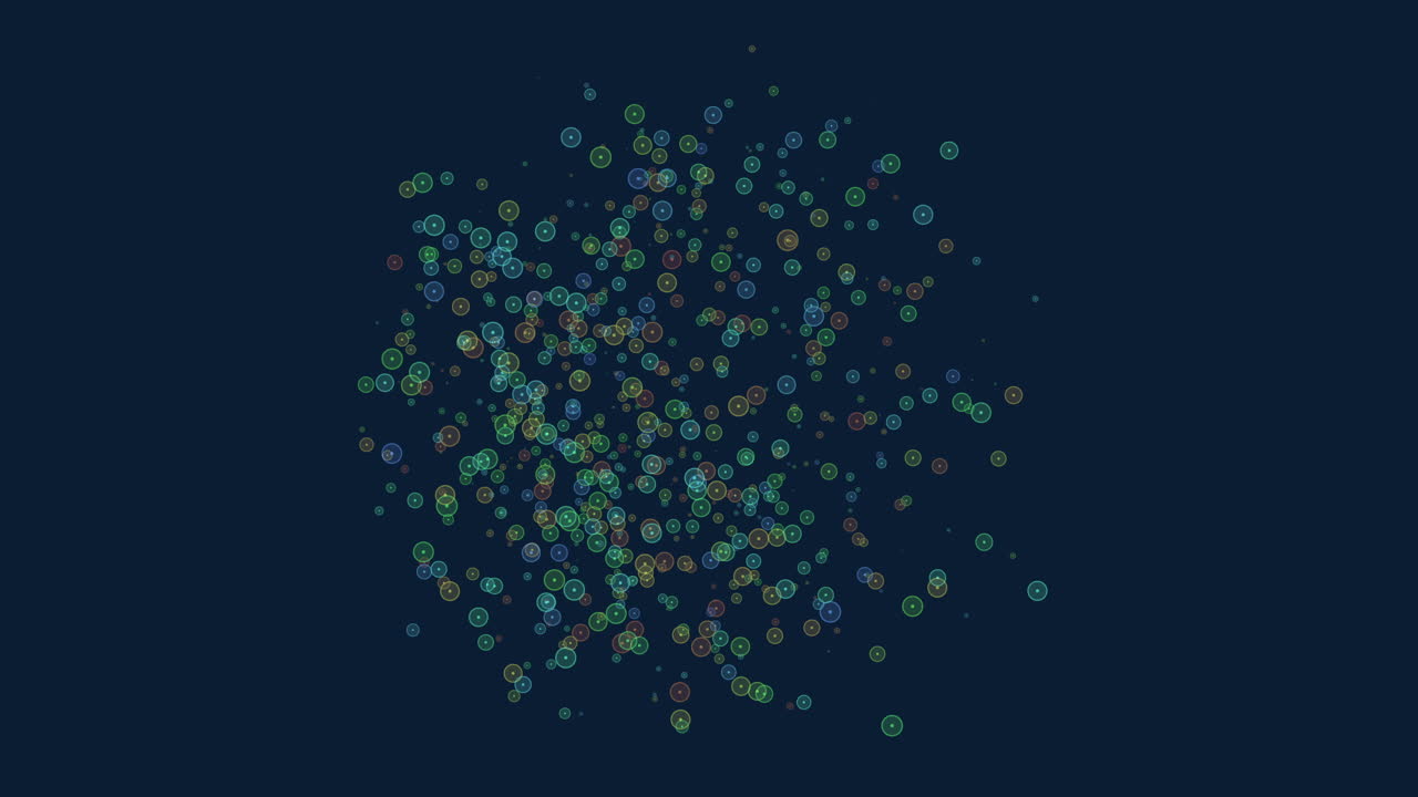 pequeños anillos voladores y brillos en degradado negro