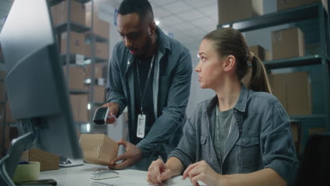 warehouse team checking packages