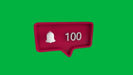 icono de campana con aumento del recuento de números para las redes sociales