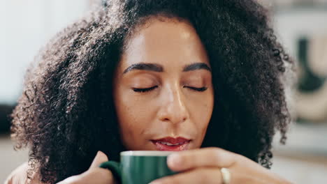 woman enjoying a cup of tea