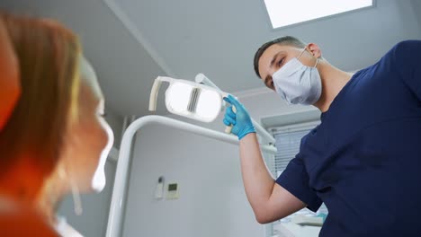 dentist examining patient