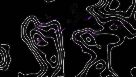 animación de formas púrpuras sobre isohypses en fondo negro