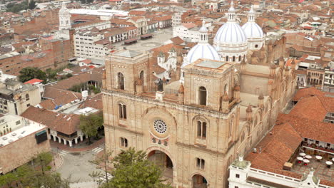 empty city of cuenca, ecuador, during locked down of the covid19 pandemia from a drone perspective