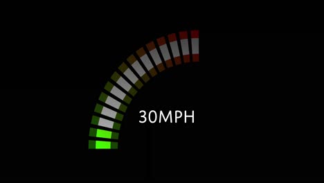 animation of car speedometer on black background