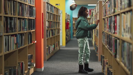 girl in a library