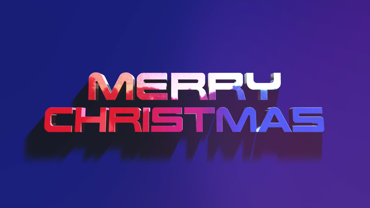 texto moderno de feliz navidad en un gradiente azul vívido