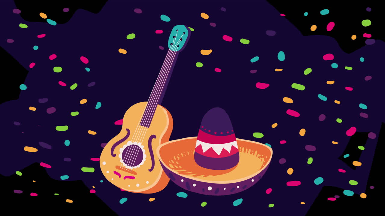 cultura messicana animazione a cappello mariachi