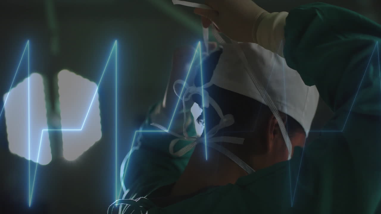 animación del procesamiento de datos sobre diversos cirujanos en el hospital