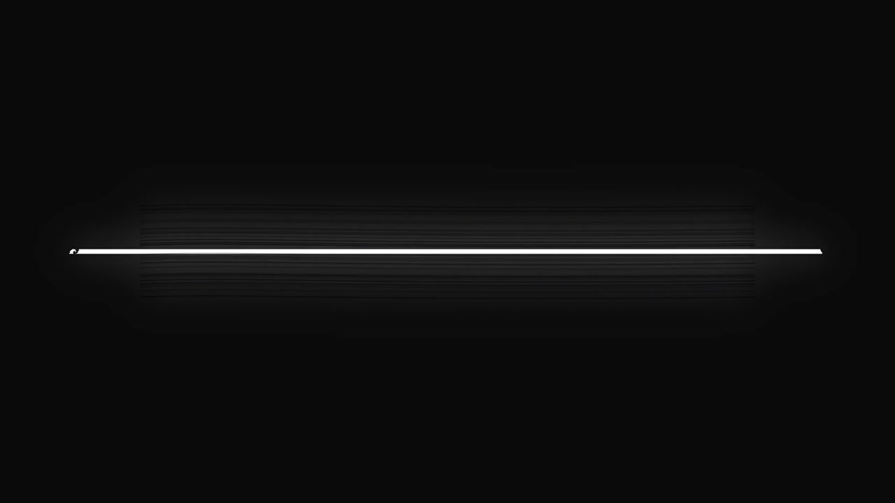 Linea bianca orizzontale luminosa su sfondo nero