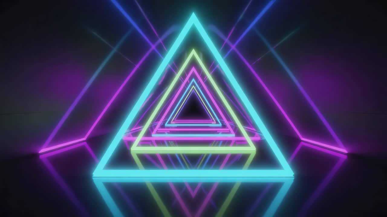 túnel de triángulo de neón