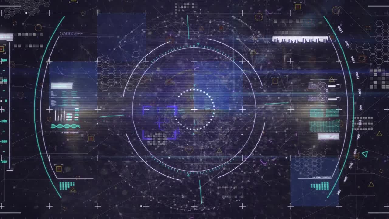 animación del escaneo del alcance sobre el procesamiento de datos