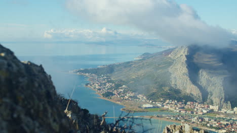 view from a mountain above a croatian village