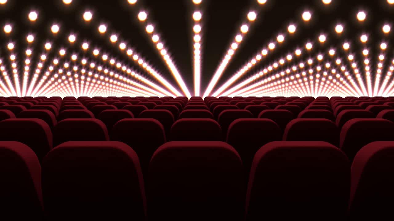 sillas de cine frente a las luces rojas