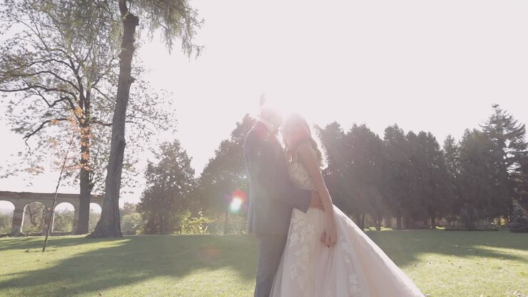 Wedding couple. Lovely groom and bride. Happy family. Man and woman in love