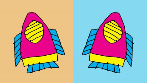 kids drawing pop art seamless background with theme of rocket