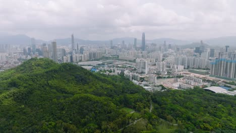 aerial view of skyline in shenzhen city cbd at daytime in china