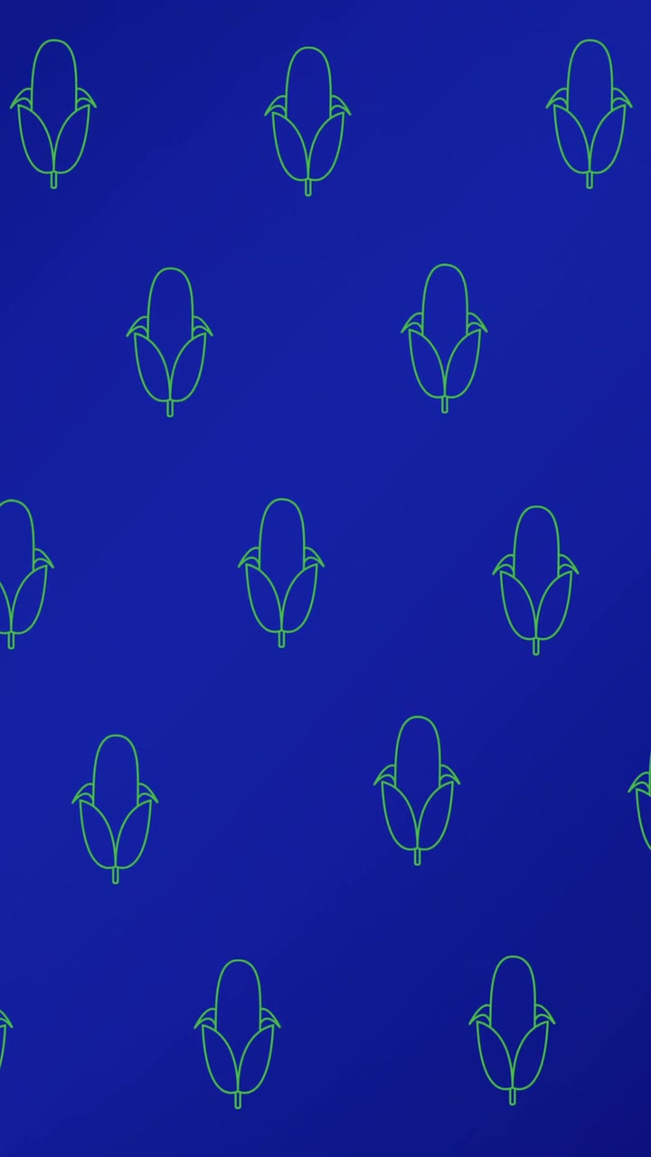 Animation of rows of autumn leaves on blue background