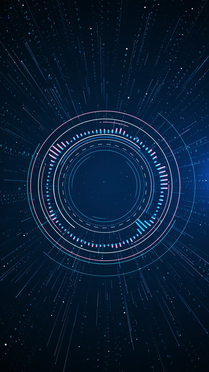 Hud circle glowing blue light tech system innovation concept futuristic innovation cyber space