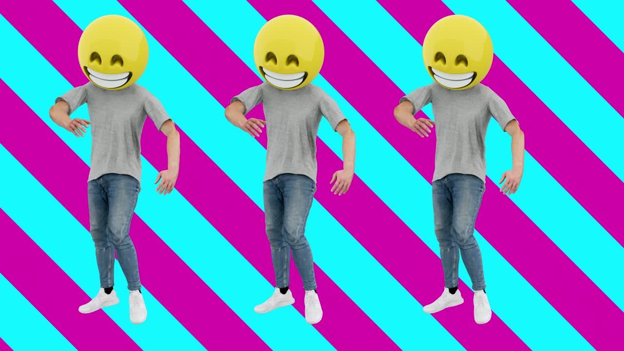 equipo animado humano divertido y afortunado baile dinámico en bucle de ritmo cómico