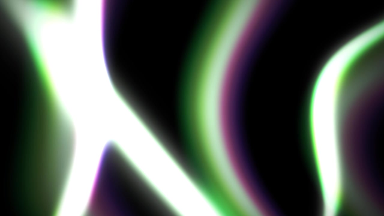 Abstract Glowing Light Waves Moving on Black Background
