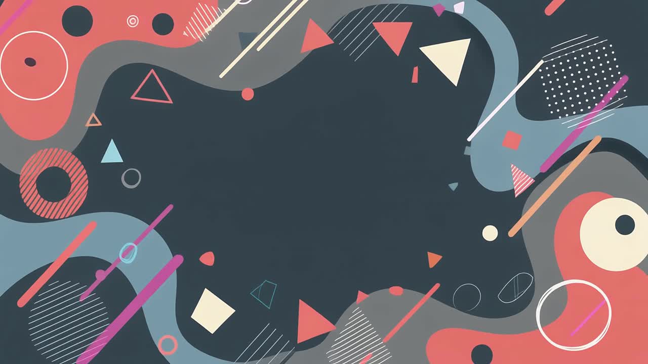 Modern Abstract Background with Moving Geometric Shapes