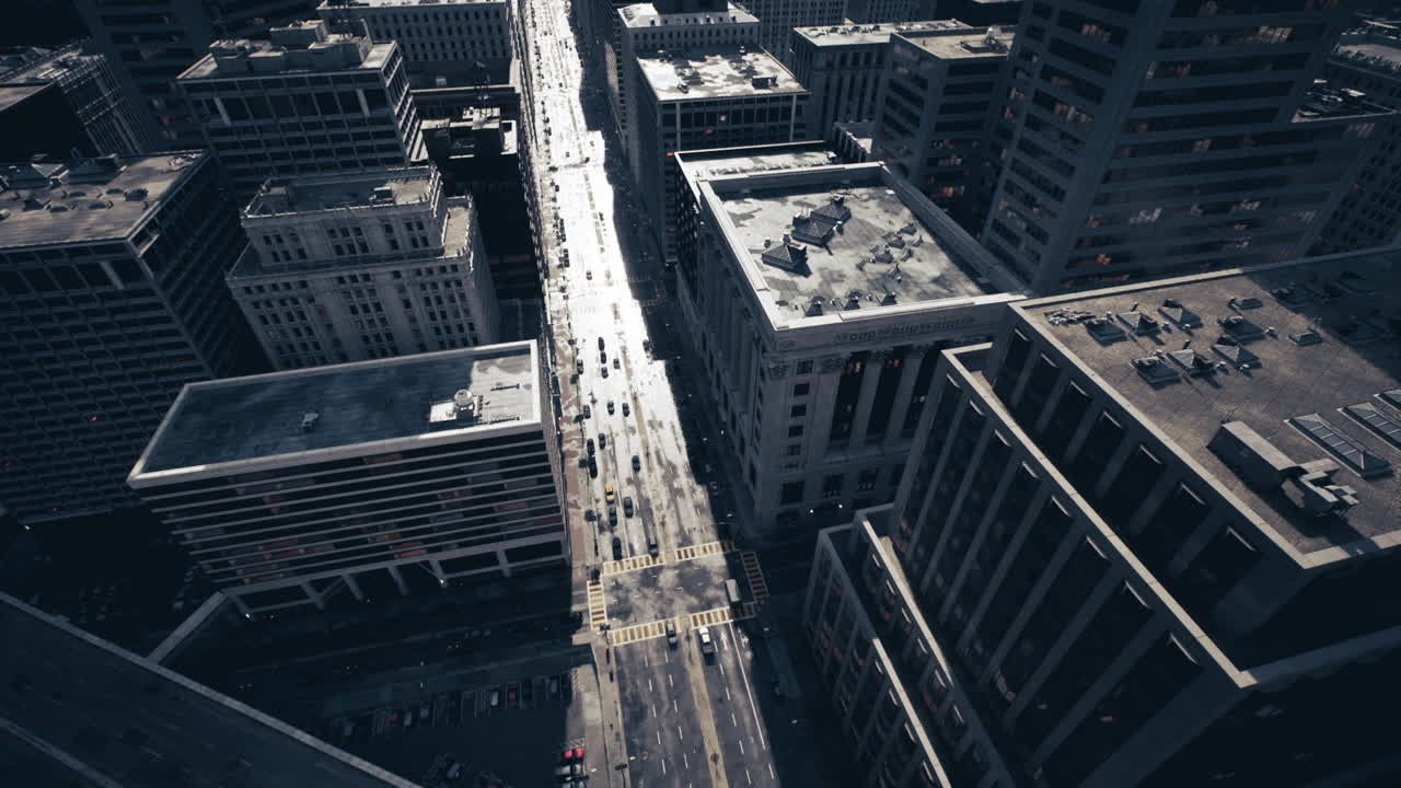 vista aérea de una concurrida calle de la ciudad