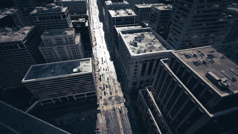 aerial view of a busy city street