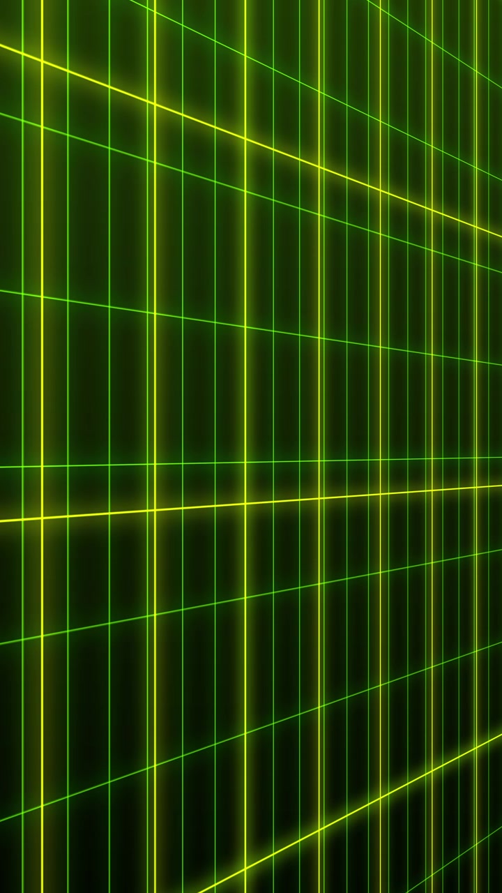 Abstract Neon Green Grid Moving in Perspective