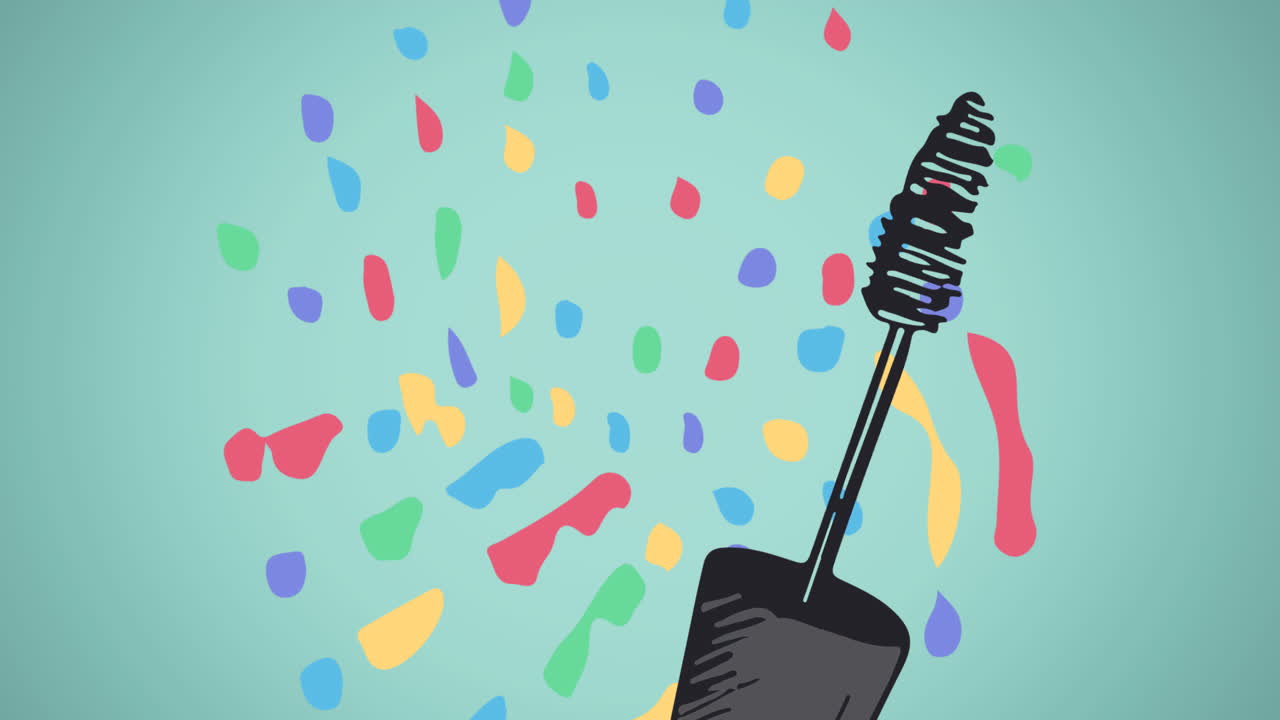 Animation of mascara on green background
