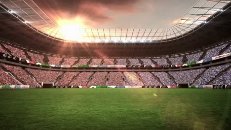 Blick-Auf-Ein-Rugbystadion-Bei-Sonnigem-Wetter