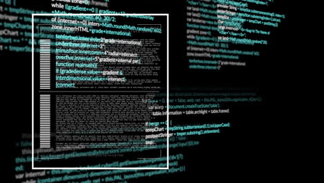 animación del procesamiento de datos digitales sobre un fondo negro