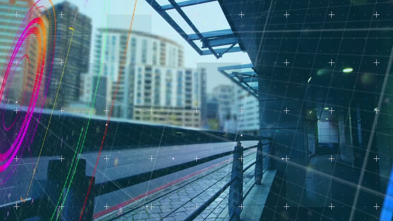 도시 교통에 대한 그리드 네트워크를 통해 둥근 범위 스캐너의 비디오의 디지털 복합