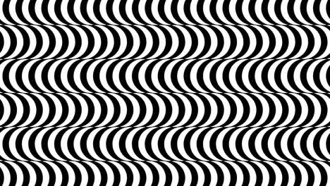 ondulado y curvo en superficie en blanco y negro. ilusión abstracta. bucle sin costuras animación 3d abstracta.