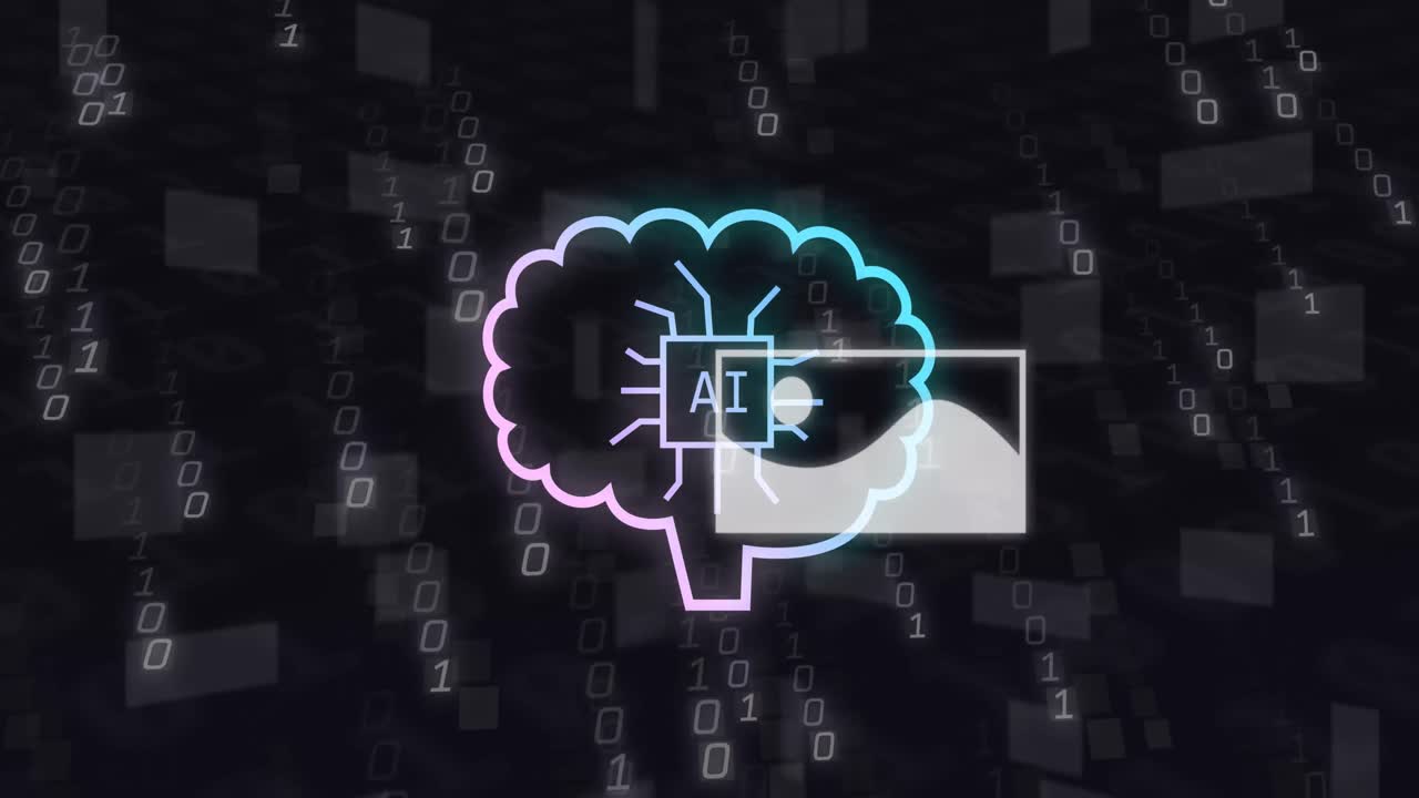 animación de un texto y procesamiento de datos de codificación binaria