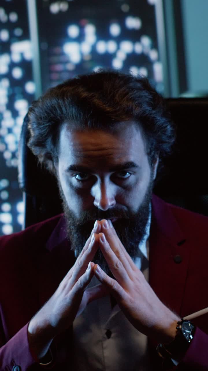 Vertical Video Successful billionaire broker with huge business empire