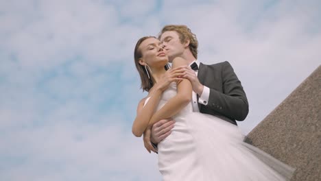 romantic wedding couple portrait