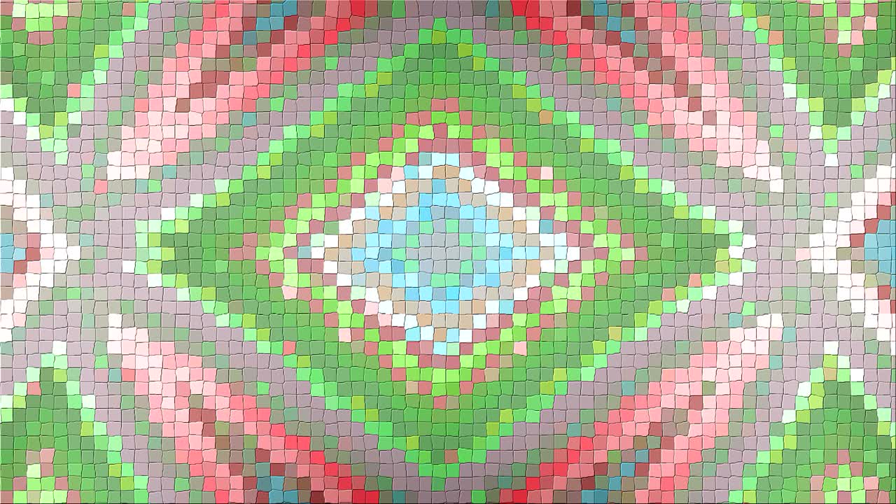 モザイクから抽象化された複雑なパターン - 動的明るい変形する脈打つ構成 - ループ