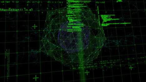 procesamiento de datos contra el globo de la red de conexiones