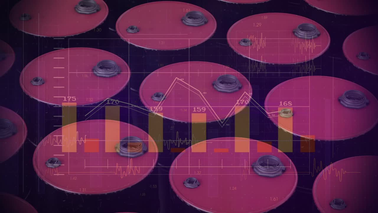 animación de datos financieros y gráficos sobre cerraduras