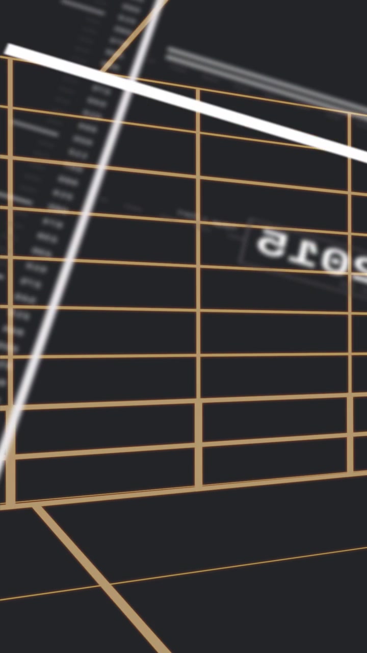 Vertical video: Camera panning, orange grid rotating with ruler and white bar sliding to show scale